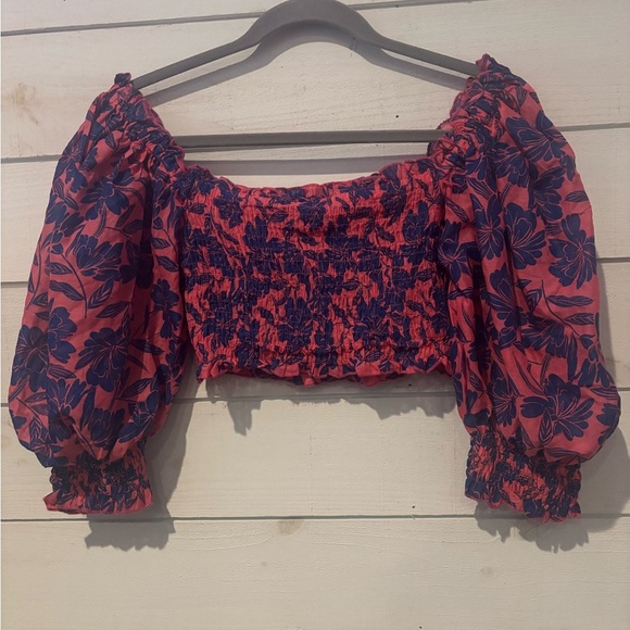 Lu Bella Vibrant Pink and Blue Crop Top with Chic Design - Picture 5 of 13